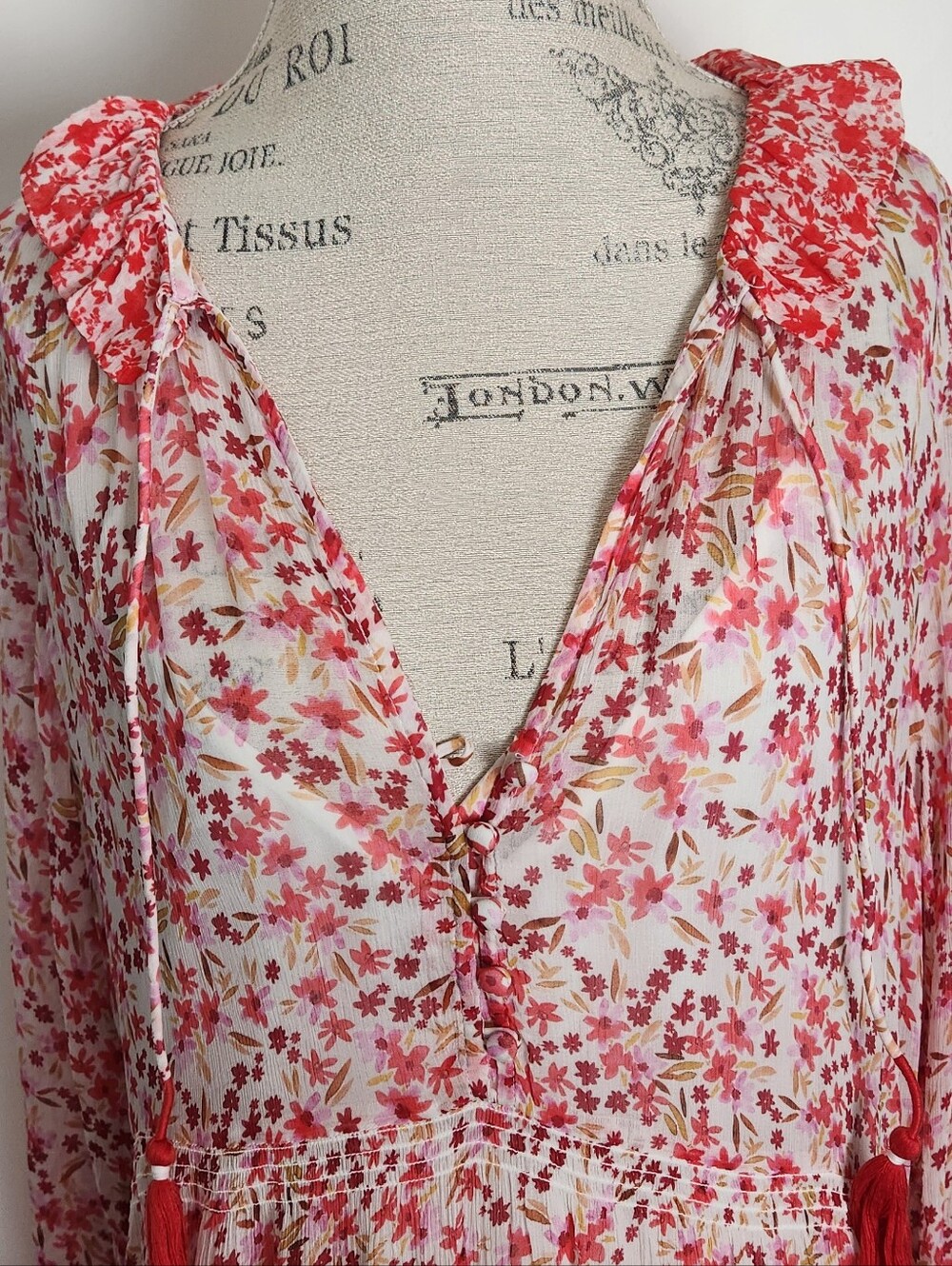 Anthropologie Floral Chiffon Maxi Dress - Picture 7 of 12